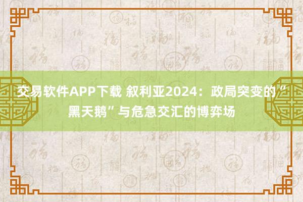 交易软件APP下载 叙利亚2024：政局突变的“黑天鹅”与危急交汇的博弈场