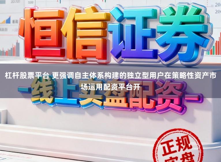 杠杆股票平台 更强调自主体系构建的独立型用户在策略性资产市场运用配资平台开